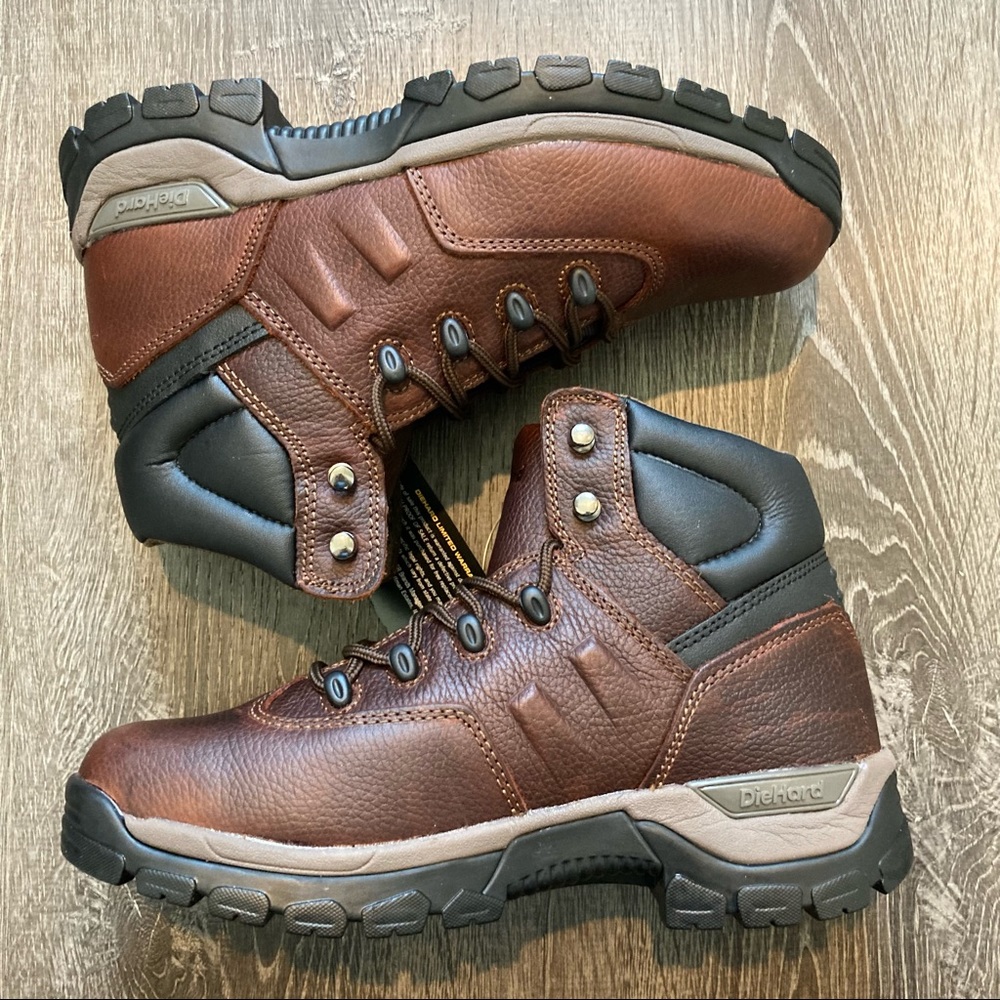Die Hard Brown 6” Soft Toe Hiking Boots Size 9 NWOB - Picture 2 of 11